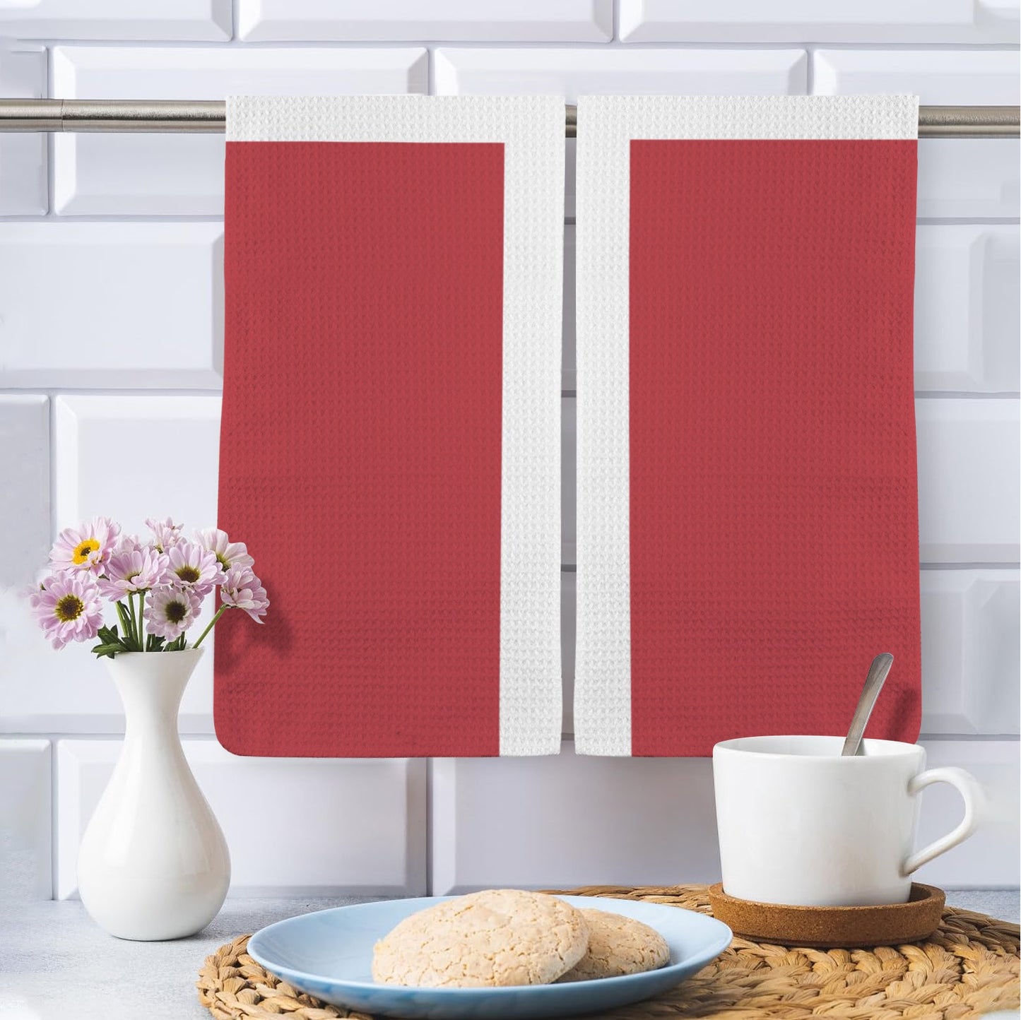 Denmark Flag Inspired Kitchen Towel 40X60cm (Pack of 2) (Made in the USA)