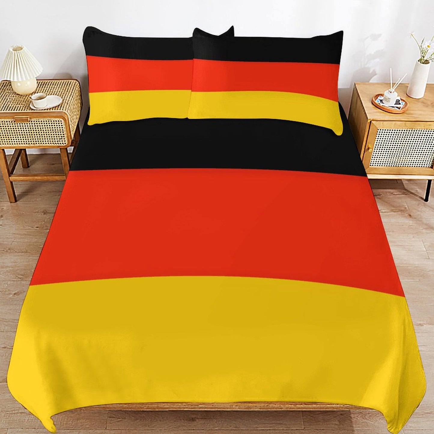 Germany Flag Inspired 3-Piece Bedding Set (1 Duvet Cover + 2 Pillow Shams) – 102"×90"