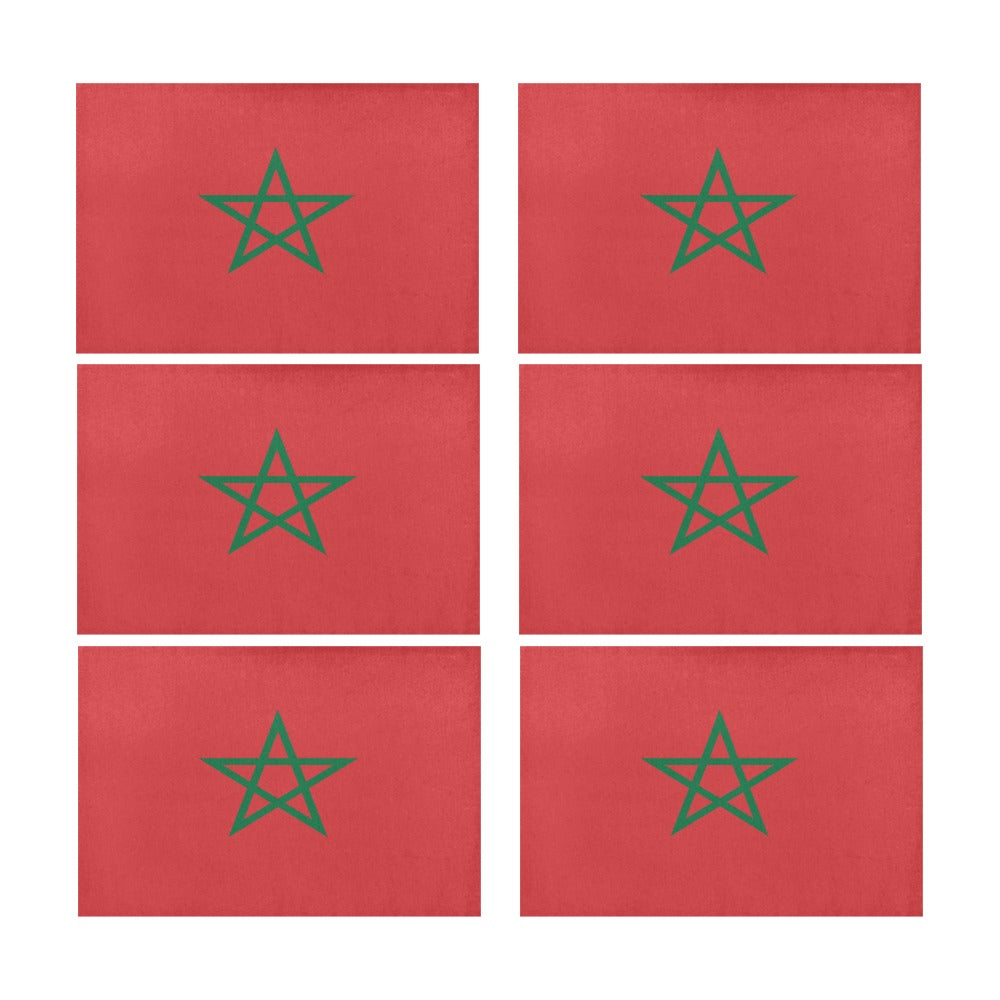 Morocco Flag Placemats 12" x 18" (Set of 6)