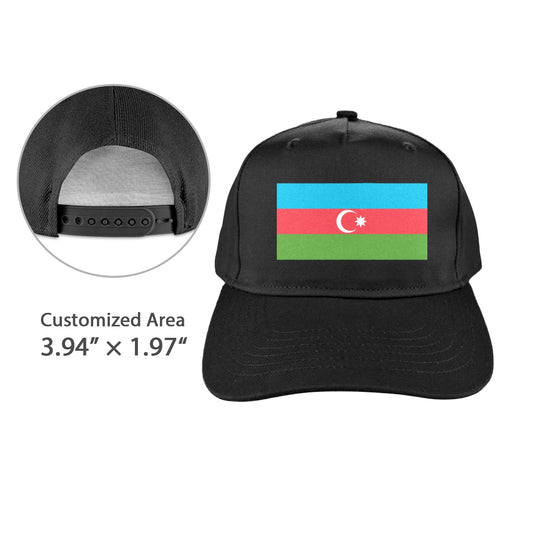 Azerbaijan Flag Inspired Baseball Cap | Printed in the  USA