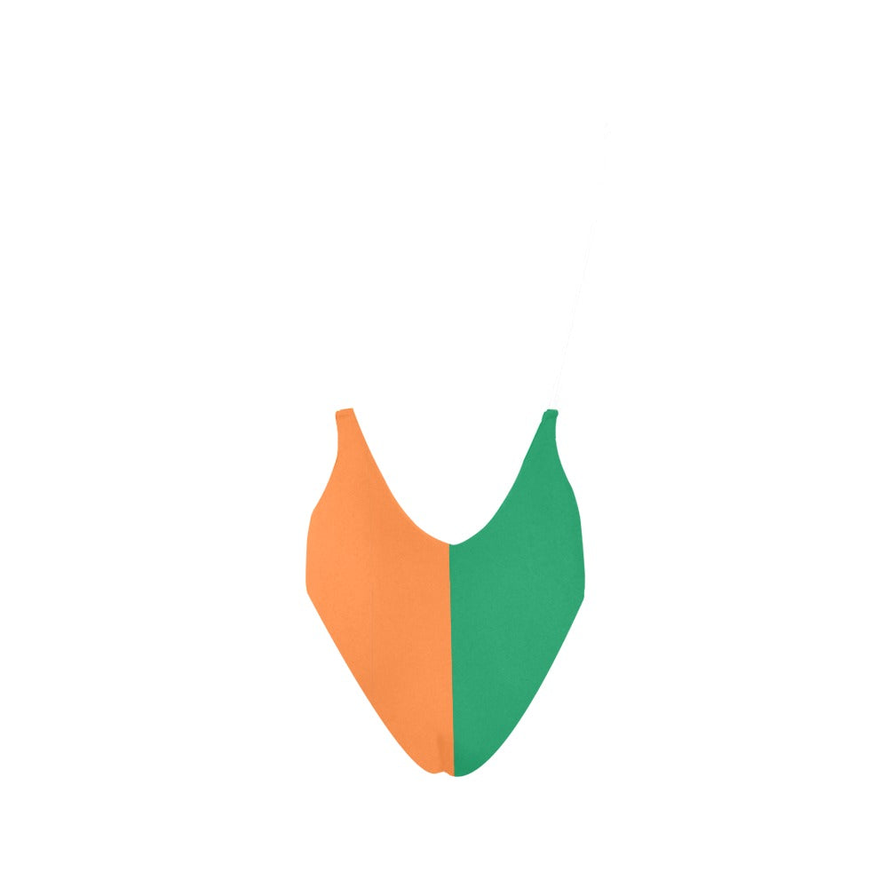 Ireland Flag Inspired Women’s Backless One-Piece Swimsuit