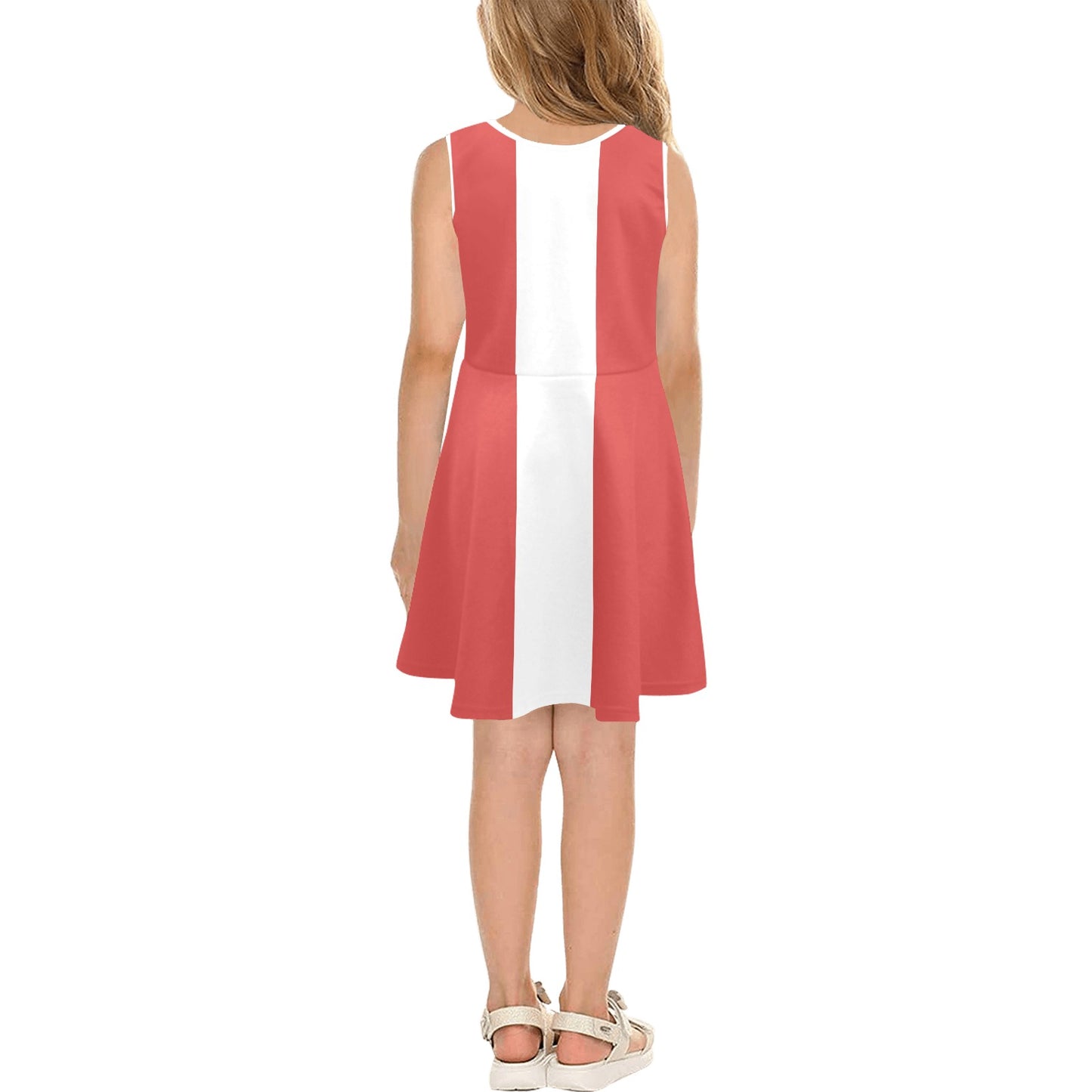 Canada Flag Inspired Girls' Sleeveless Sundress | Ships from USA