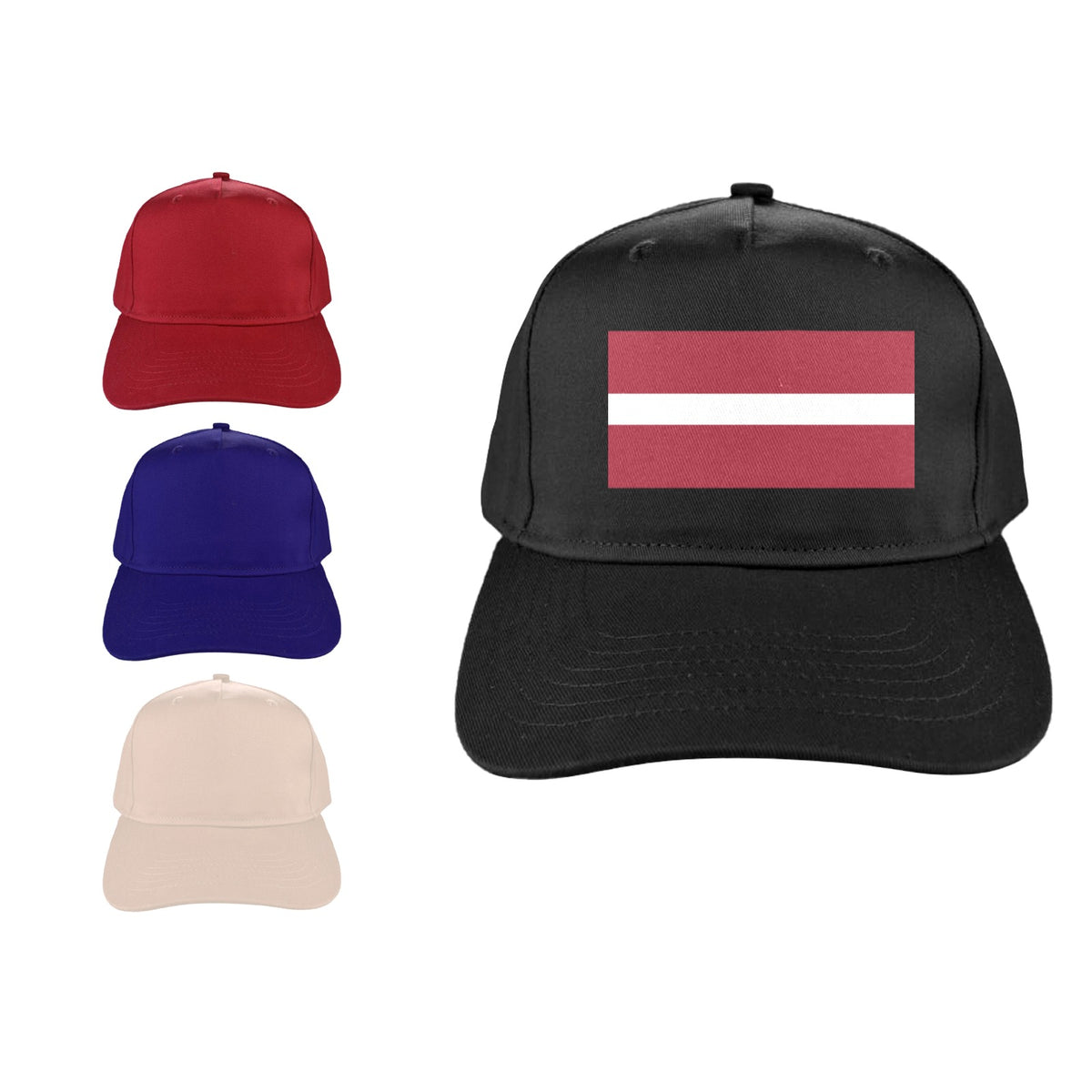 Latvia Flag Inspired Baseball Cap | Printed in the  USA