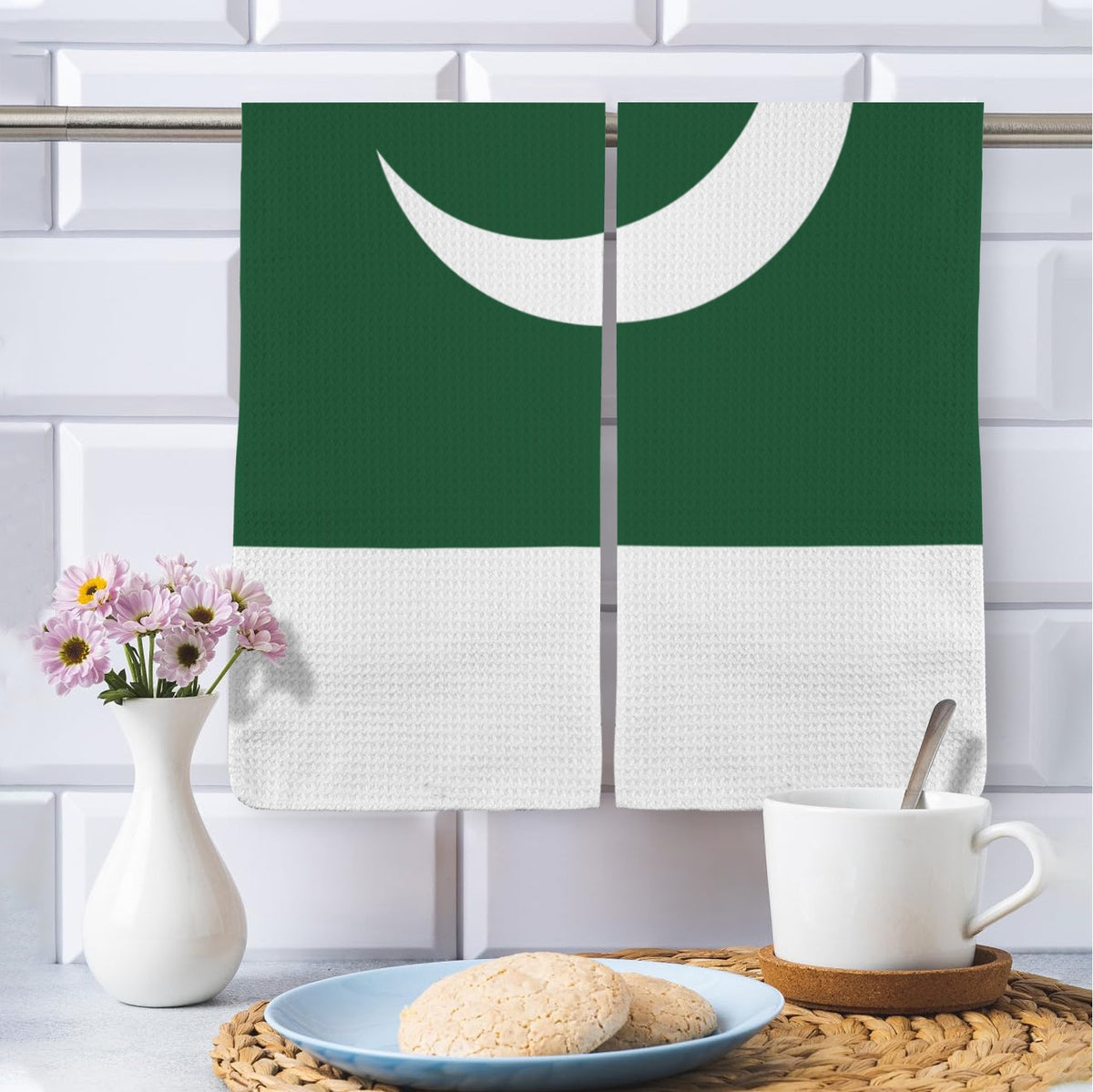 Pakistan Flag Inspired Kitchen Towel 40X60cm (Pack of 2) | Printed In the USA