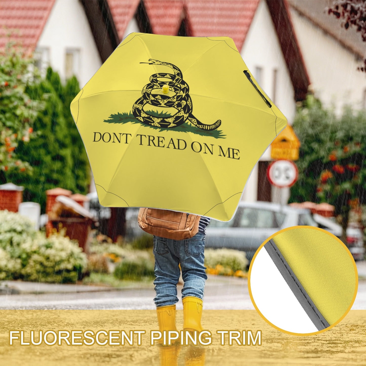 Gadsden Flag Inspired Kids Safe Round Corner Umbrella