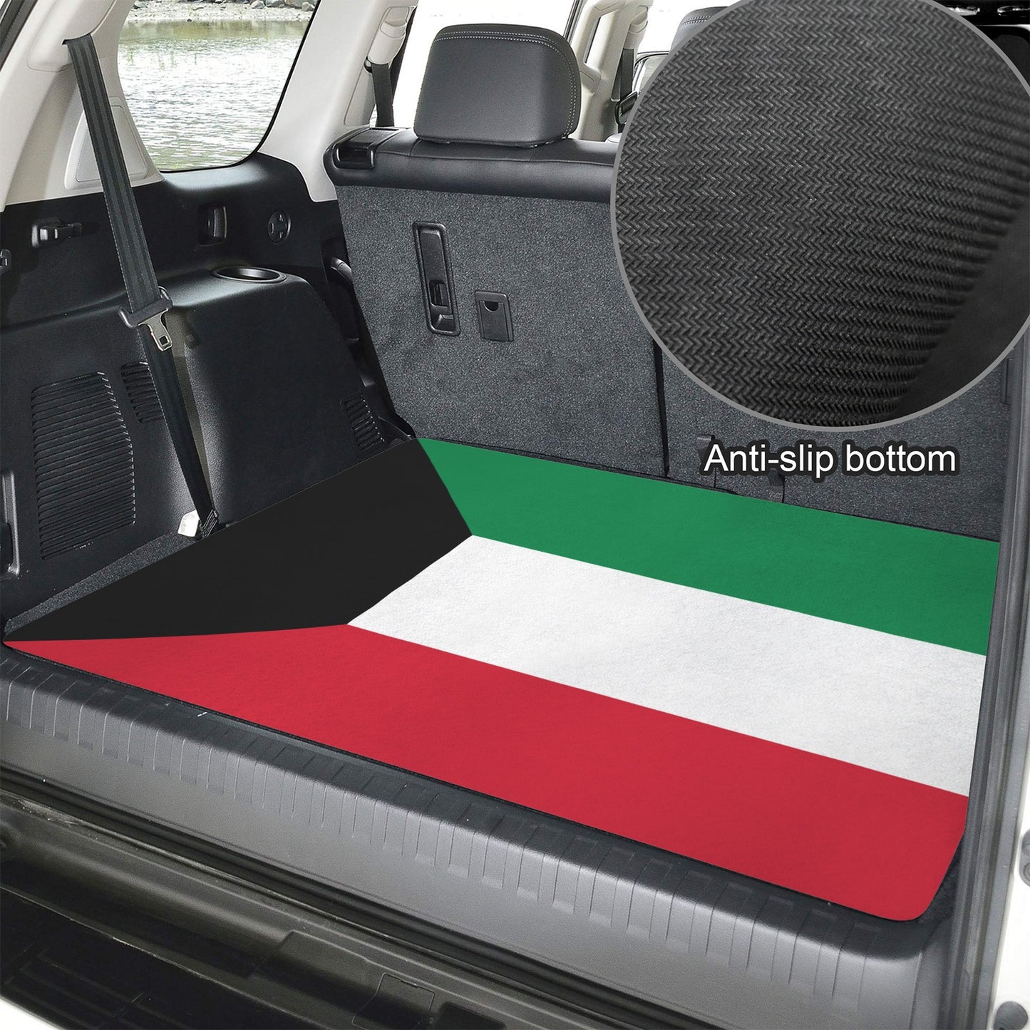 Kuwait Flag Inspired Car Trunk Mat 100 × 75 cm / 39.4 × 30 in Printed in the USA