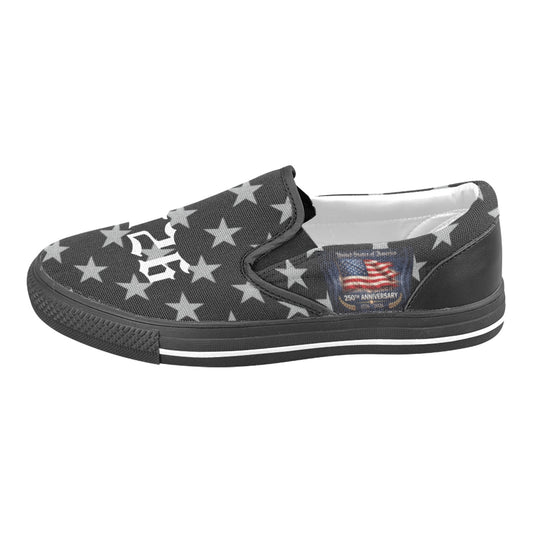 America 250 Year Anniversary Slip-on Canvas Men's Shoes (Model019)(Two Shoes With Different Printing)