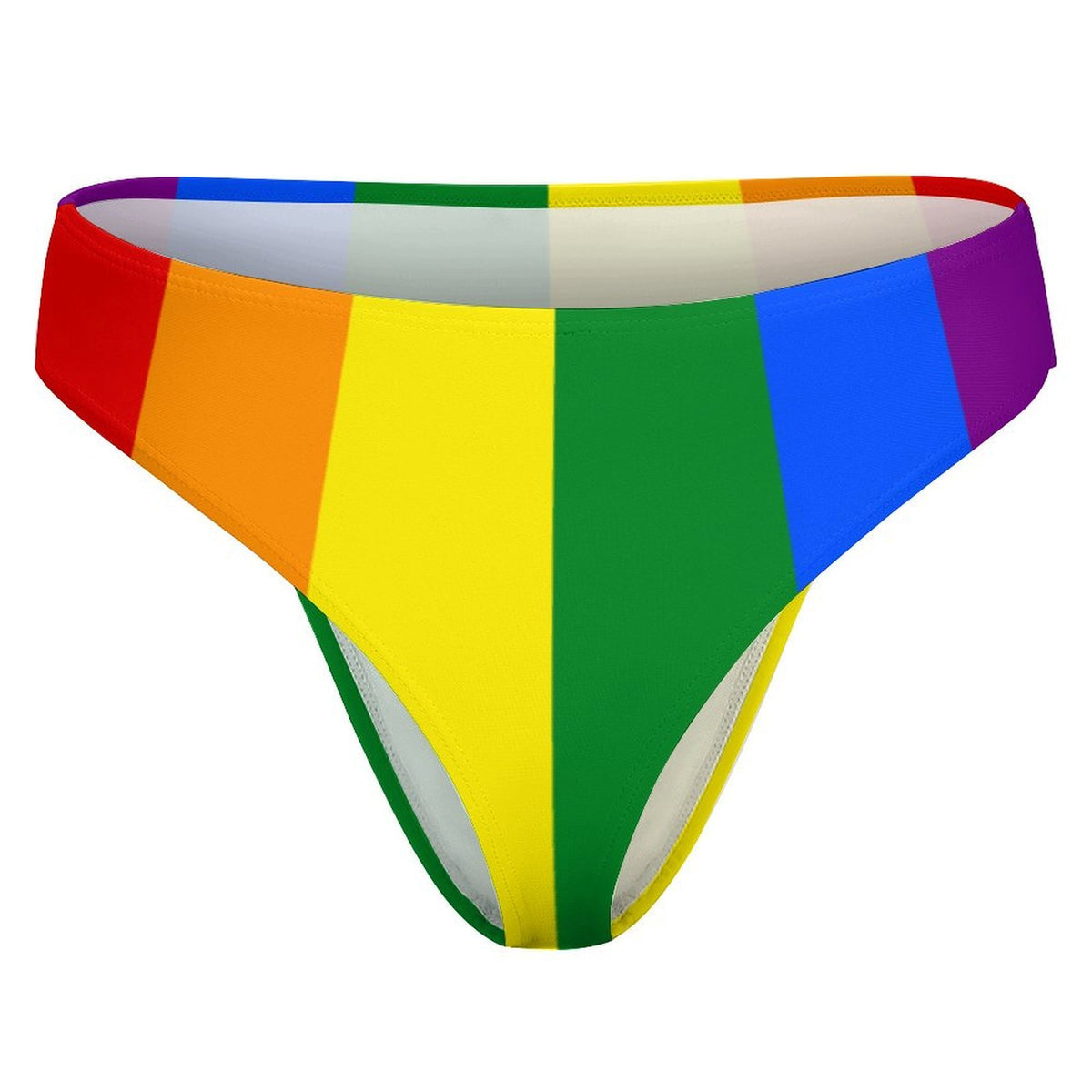 Rainbow Flag Inspired (Vertically Hung) T-Back Thong Bikini