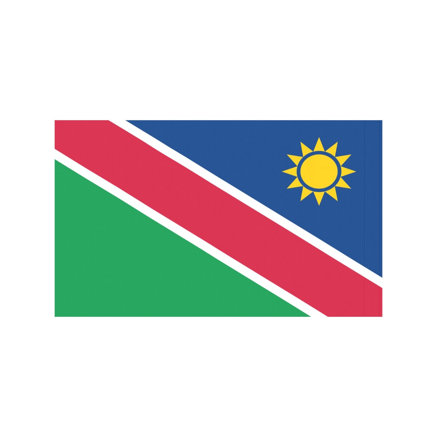 Luv My Flag Namibia flag featuring sun, blue, green, red.