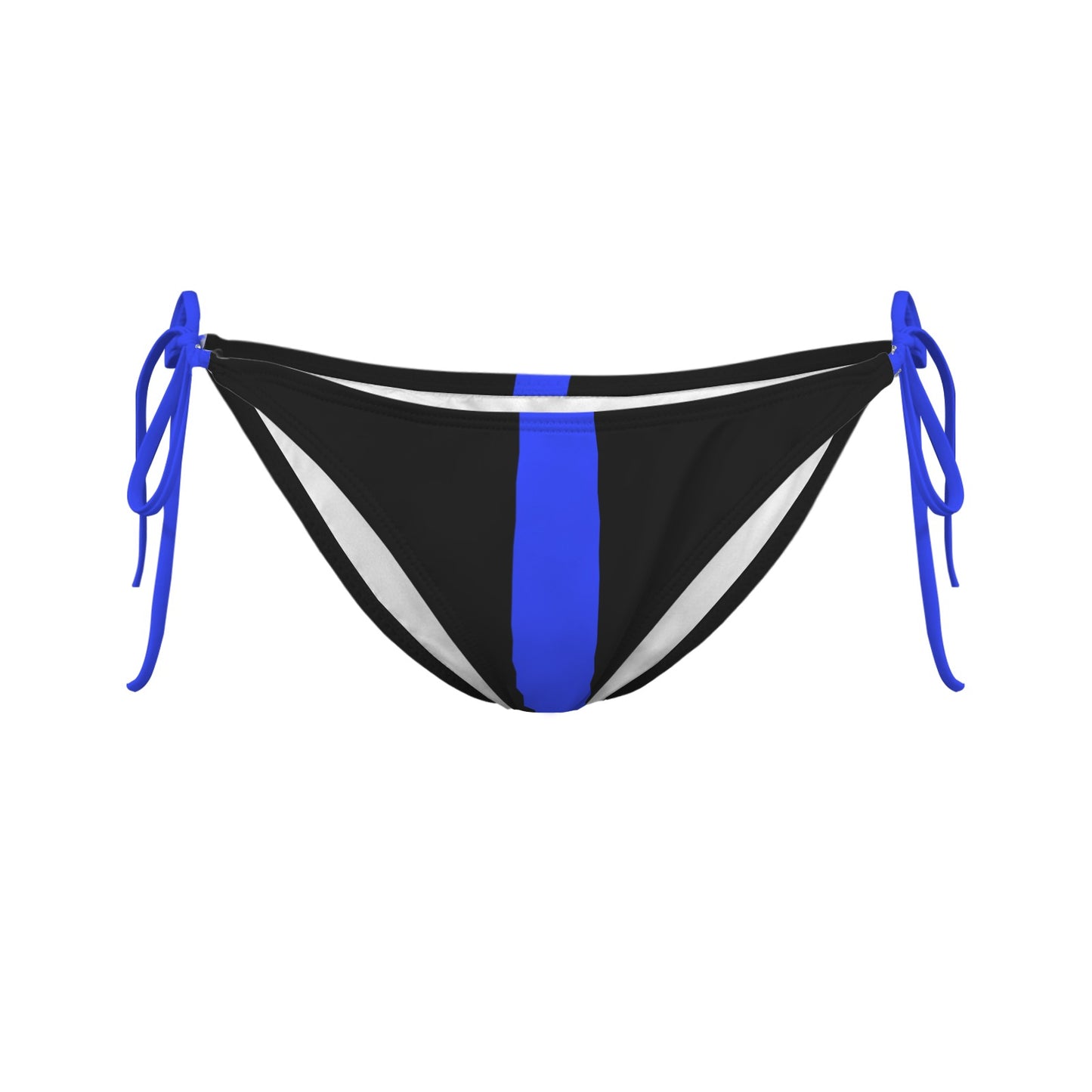 Thin Blue Line Flag Inspired Style-2 Side-Tie Bikini Bottom