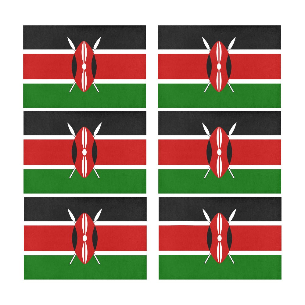 Kenya Flag Placemats 12" x 18" (Set of 6)
