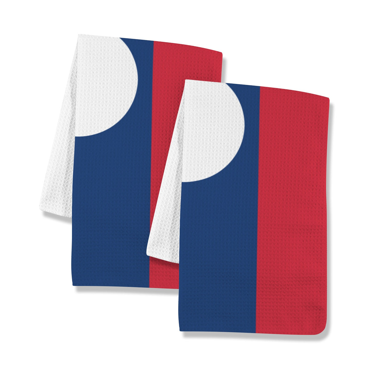 Laos Flag Inspired Kitchen Towel 40X60cm (Pack of 2) | Printed In the USA