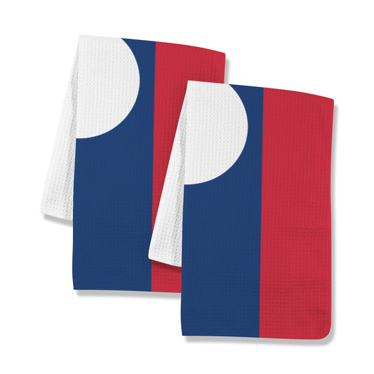 Laos Flag Inspired Kitchen Towel 40X60cm (Pack of 2) | Printed In the USA