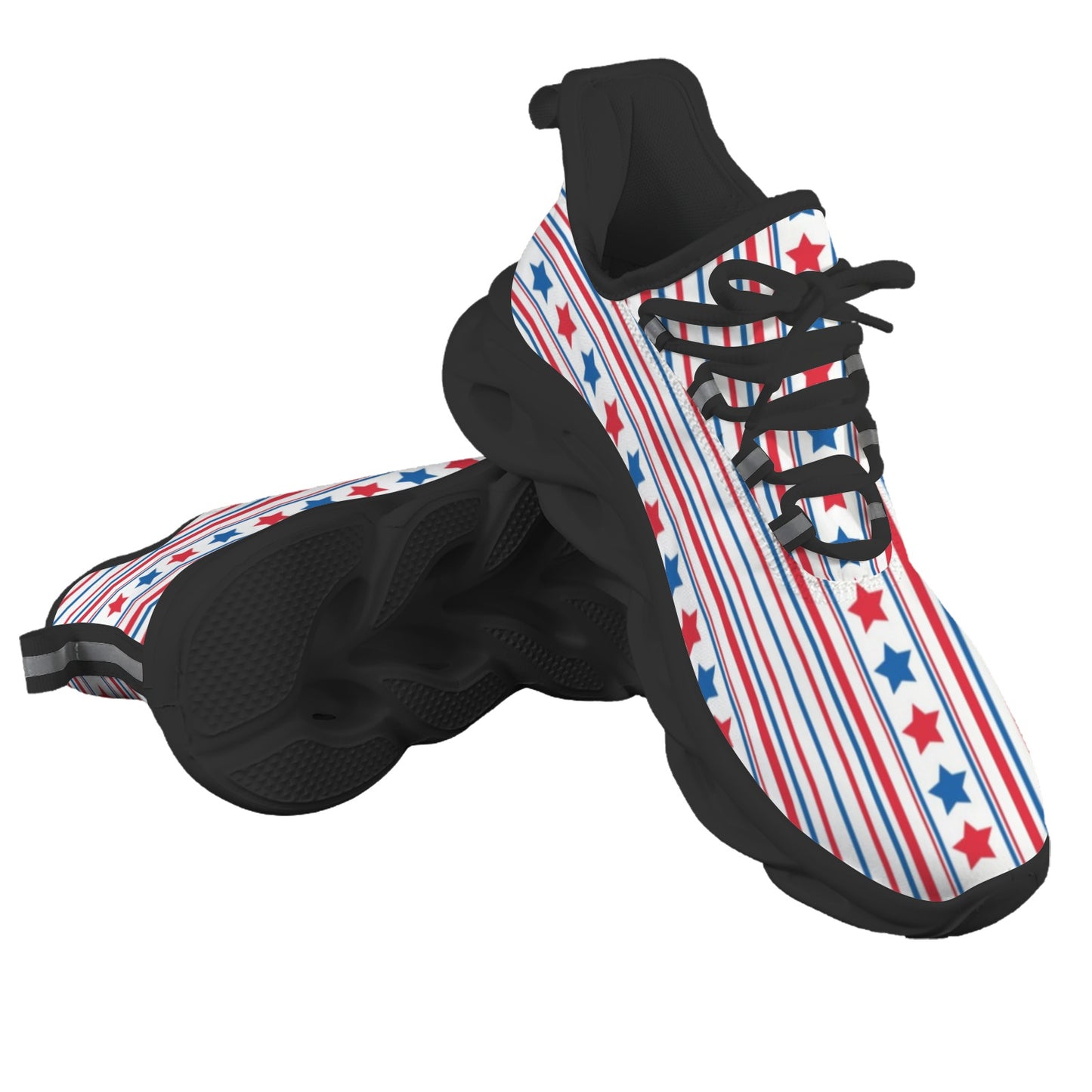 USA/American Flag Inspired Stars & Stripes Pattern Men's Twisted Sole Sneakers
