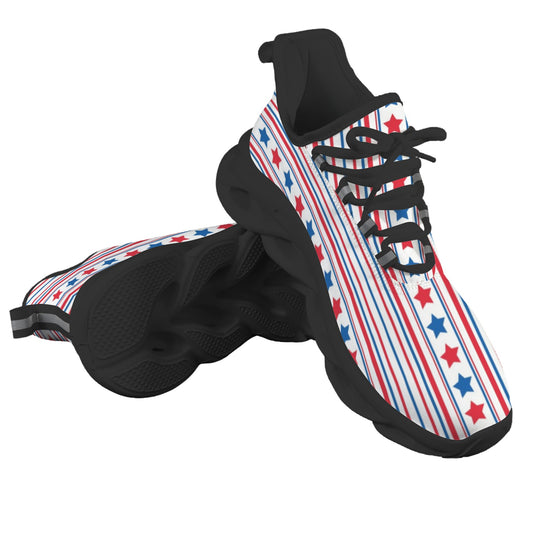 USA/American Flag Inspired Stars & Stripes Pattern Men's Twisted Sole Sneakers