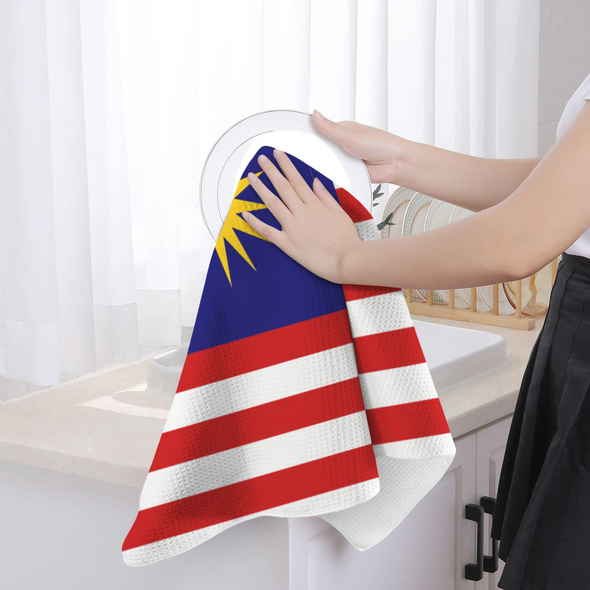 Malaysia Flag Inspired Kitchen Towel 40X60cm (Pack of 2) | Printed In the USA