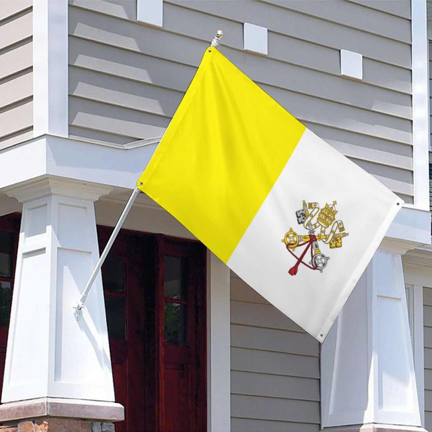 Vatican City Flag Inspired Wall Mount Flag with Four Grommets (35x59 in)