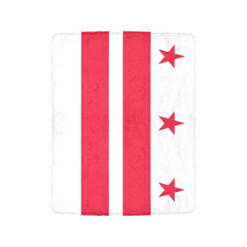 [Luv My Flag] blanket with red stripes and stars.