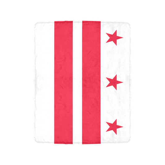 [Luv My Flag] blanket with red stripes and stars.