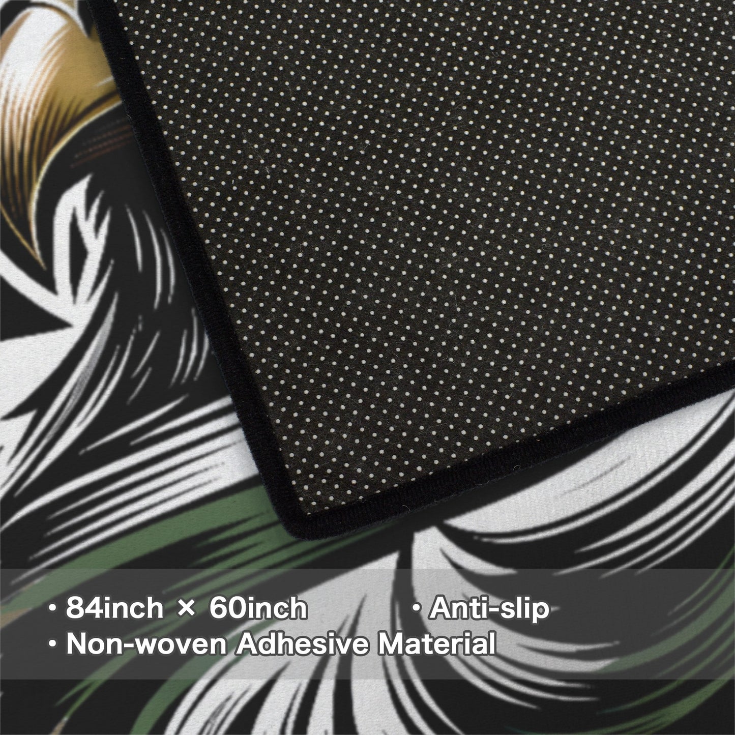 Thin Green Line Flag Inspired Eagle on Digital Camo 84x60 Inch Area Rug with Black Binding (Made in the USA)