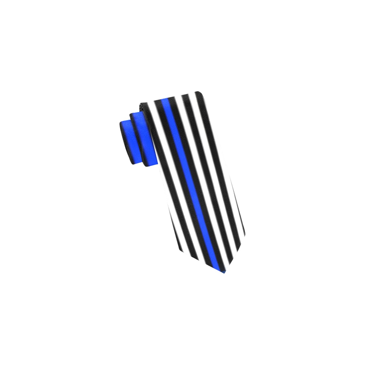 Thin Blue Line Flag Inspired Classic Necktie (Two Sides)