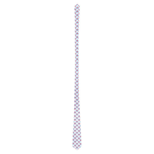 USA/American Flag Inspired Red, White & Blue Stars Pattern Classic Necktie (Two Sides)