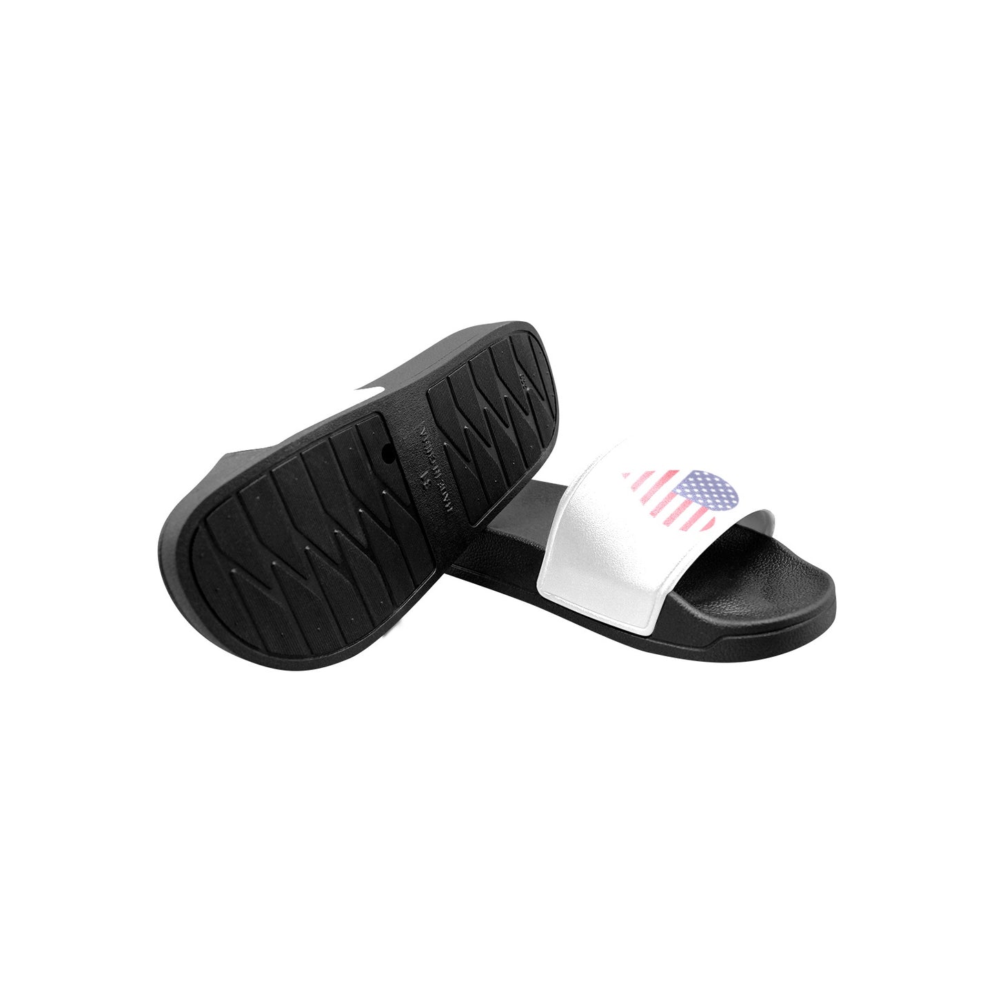 USA/American Flag Heart Kid's Slide Sandals