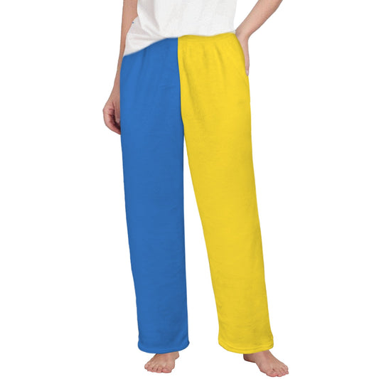 Ukraine Flag Inspired Women's Flannel Pajama Trousers Made in the USA
