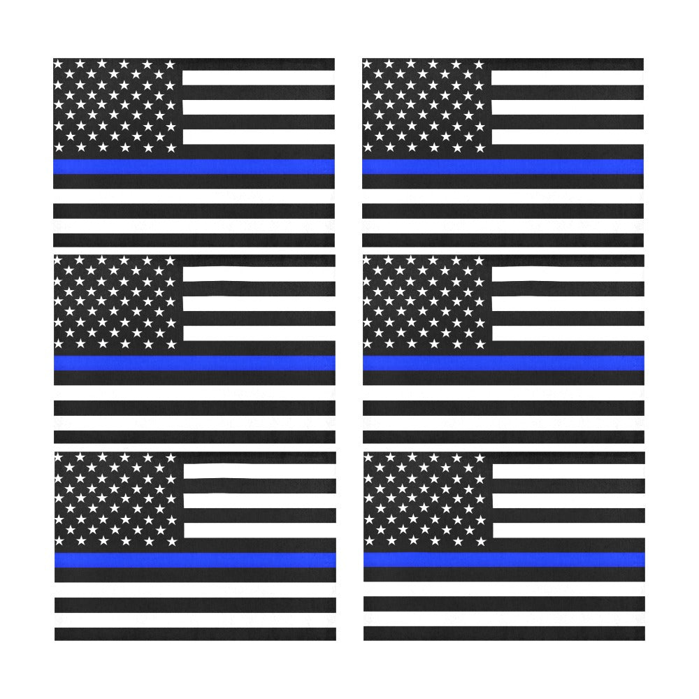 Thin Blue Line Flag Placemats 12" x 18" (Set of 6)