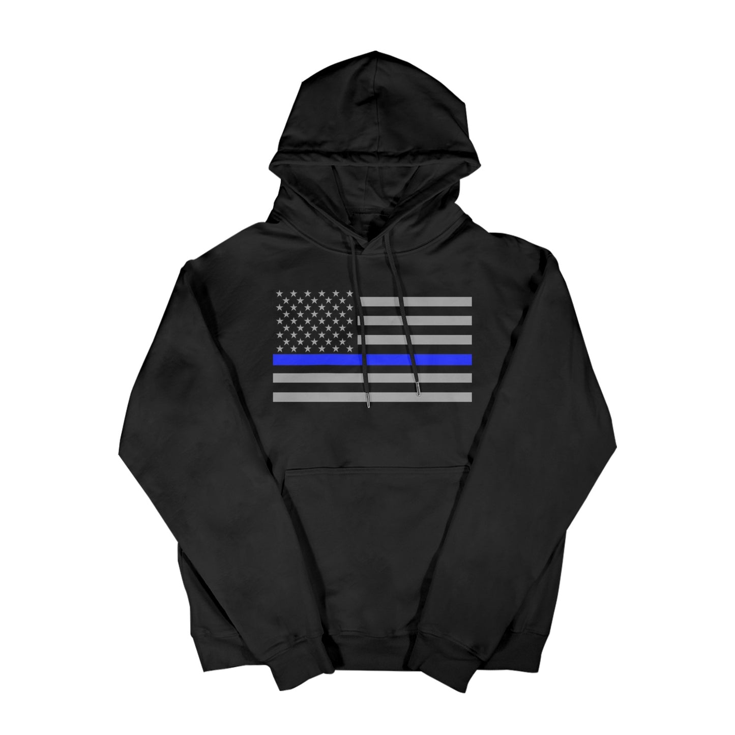 Thin Blue Line Flag Inspired (subdued) Men's Hoodie (Made in the USA)