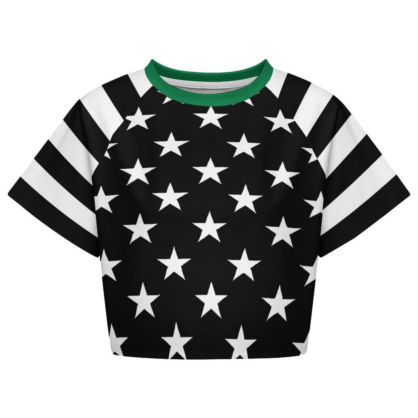 Thin Green Line Flag Inspired Women's Cropped Shirt