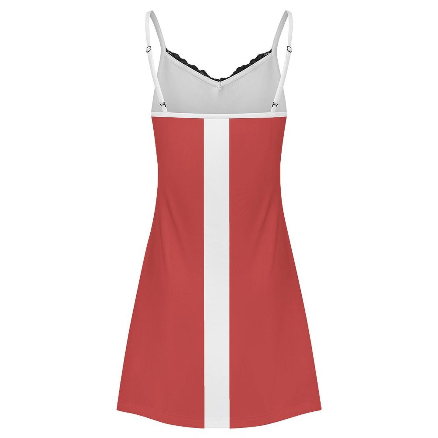 Canada Flag Inspired Women's Lace Slit Cami Pajama Dress