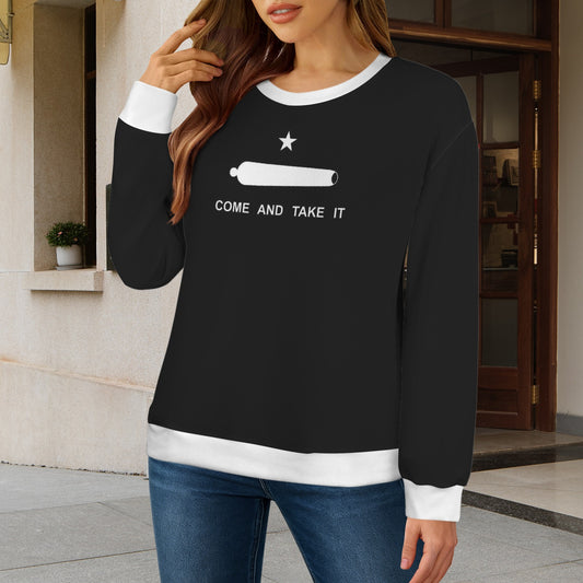 Come and Take It Flag Inspired Women's Crew Neck Sweater Printed in the USA