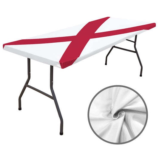Alabama Flag Inspired Custom Elastic Fitted Tablecloth 72x30 inch (Made in the USA)