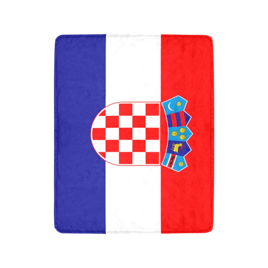 Luv My Flag Croatian-inspired blue, white, red blanket design.