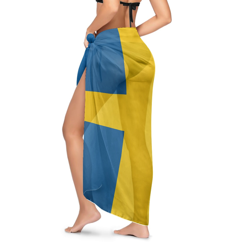 Sweden Flag Inspired Bikini Cover-Up