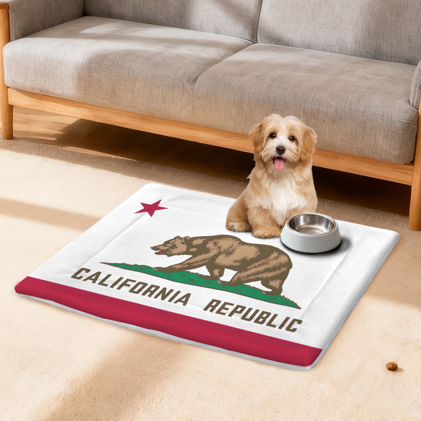 California Flag Inspired Pet Mat 25x18inch (Made in the USA)