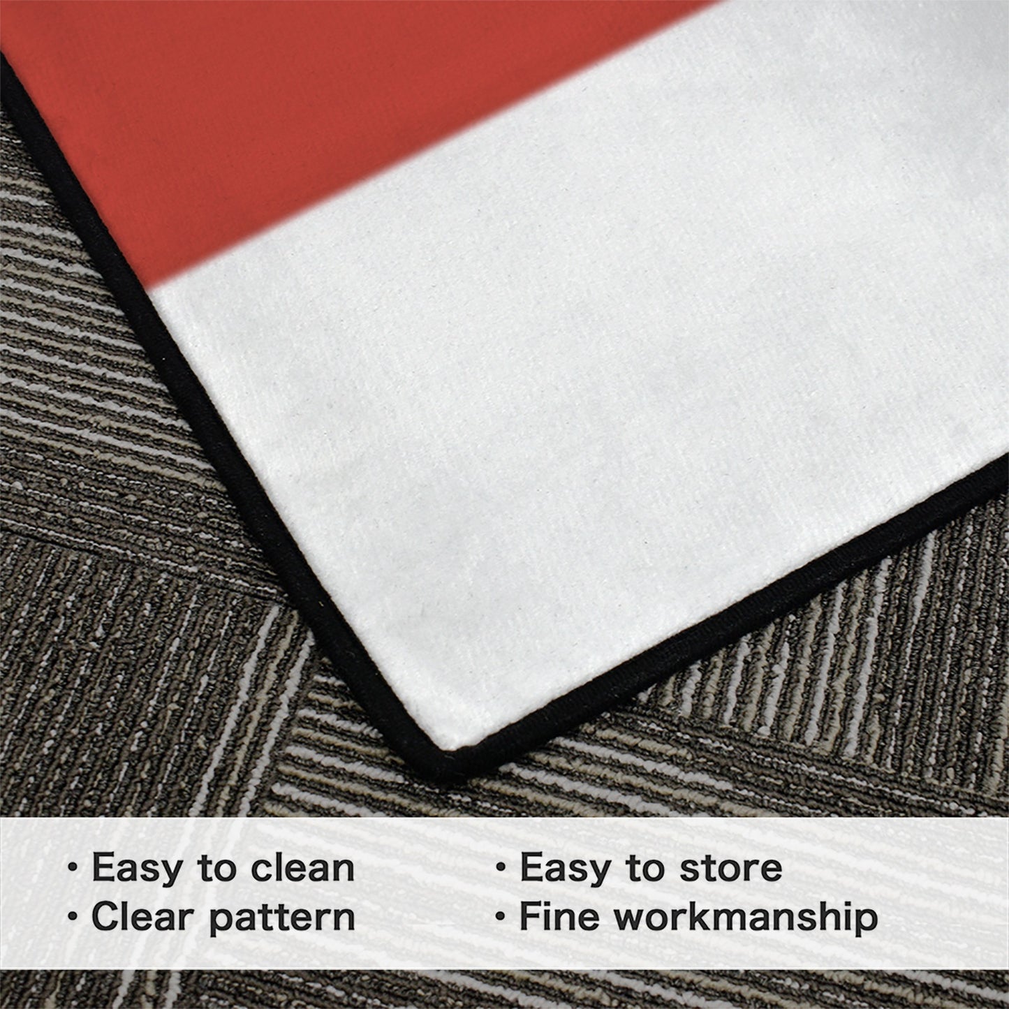 Washington D.C. Flag Inspired 84x60 Inch Area Rug with Black Binding (Made in the USA)