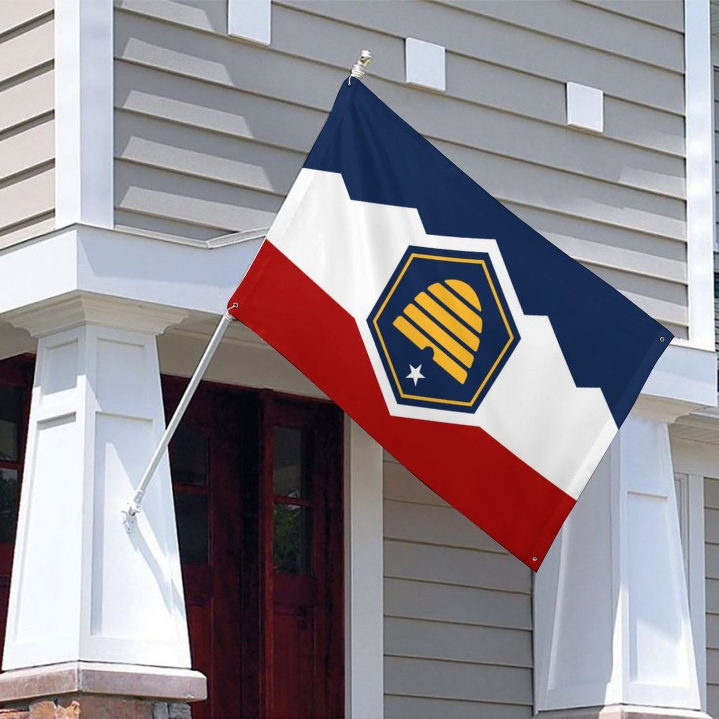 Utah (current) Flag Inspired Wall Mount Flag with Four Grommets (35x59 in)