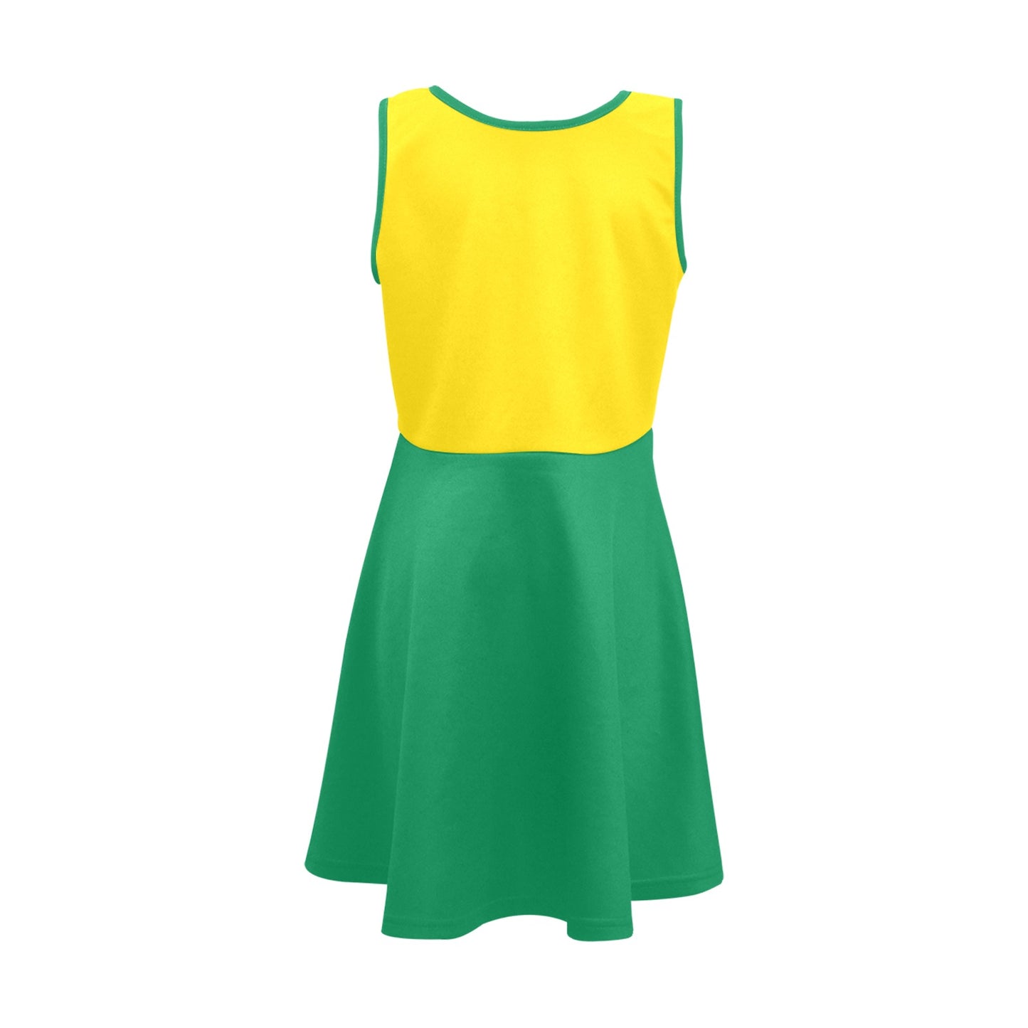 Brazil Flag Inspired Style-2 Girls' Sleeveless Sundress | Ships from USA