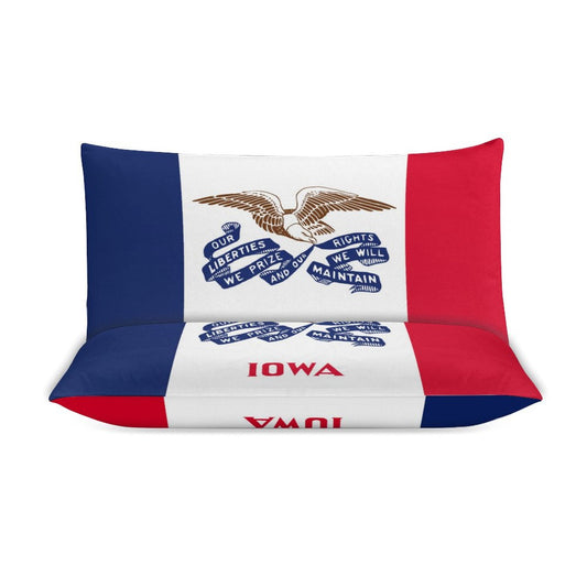 Iowa Flag Inspired 3-Piece Bedding Set (1 Duvet Cover + 2 Pillow Shams) – 102"×90"
