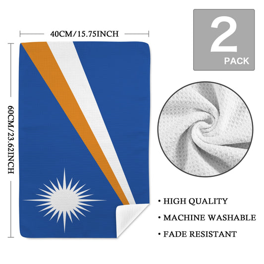 Marshall Islands Flag Inspired Kitchen Towel 40X60cm (Pack of 2) | Printed In the USA