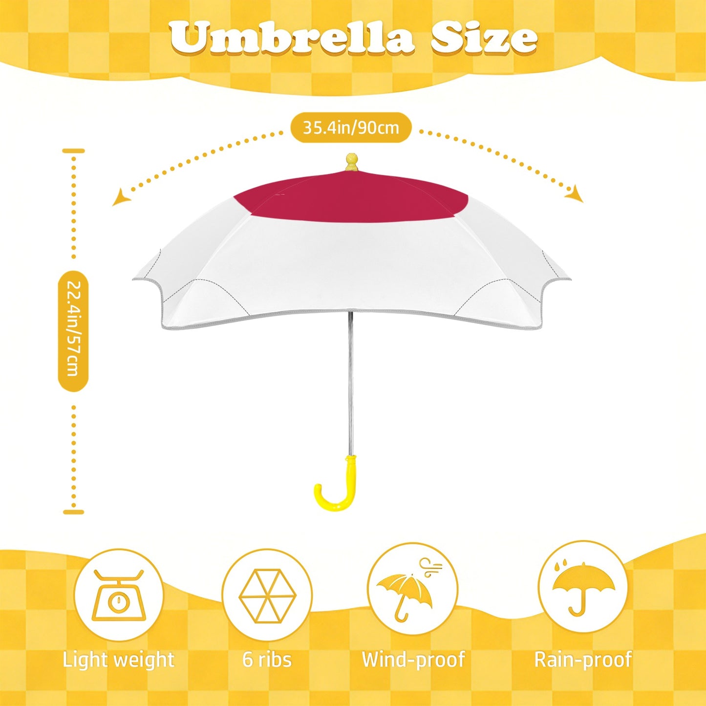 Japan Flag Inspired Kids Safe Round Corner Umbrella