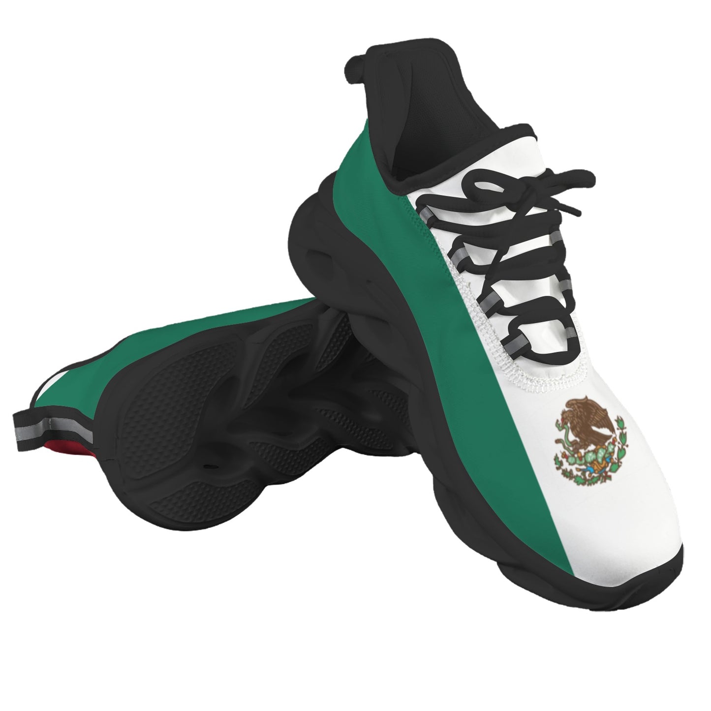 Mexico Flag Inspired Men's Twisted Sole Sneakers