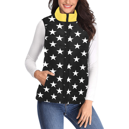 Thin Gold Line Flag Inspired Women's Padded Vest