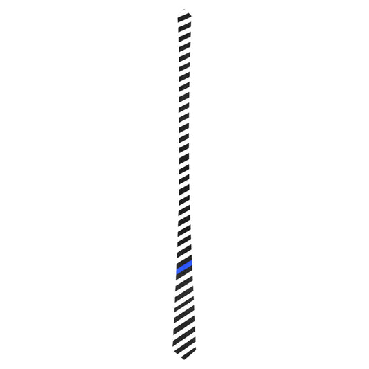 Thin Blue Line Flag Inspired Style-2 Classic Necktie (Two Sides)