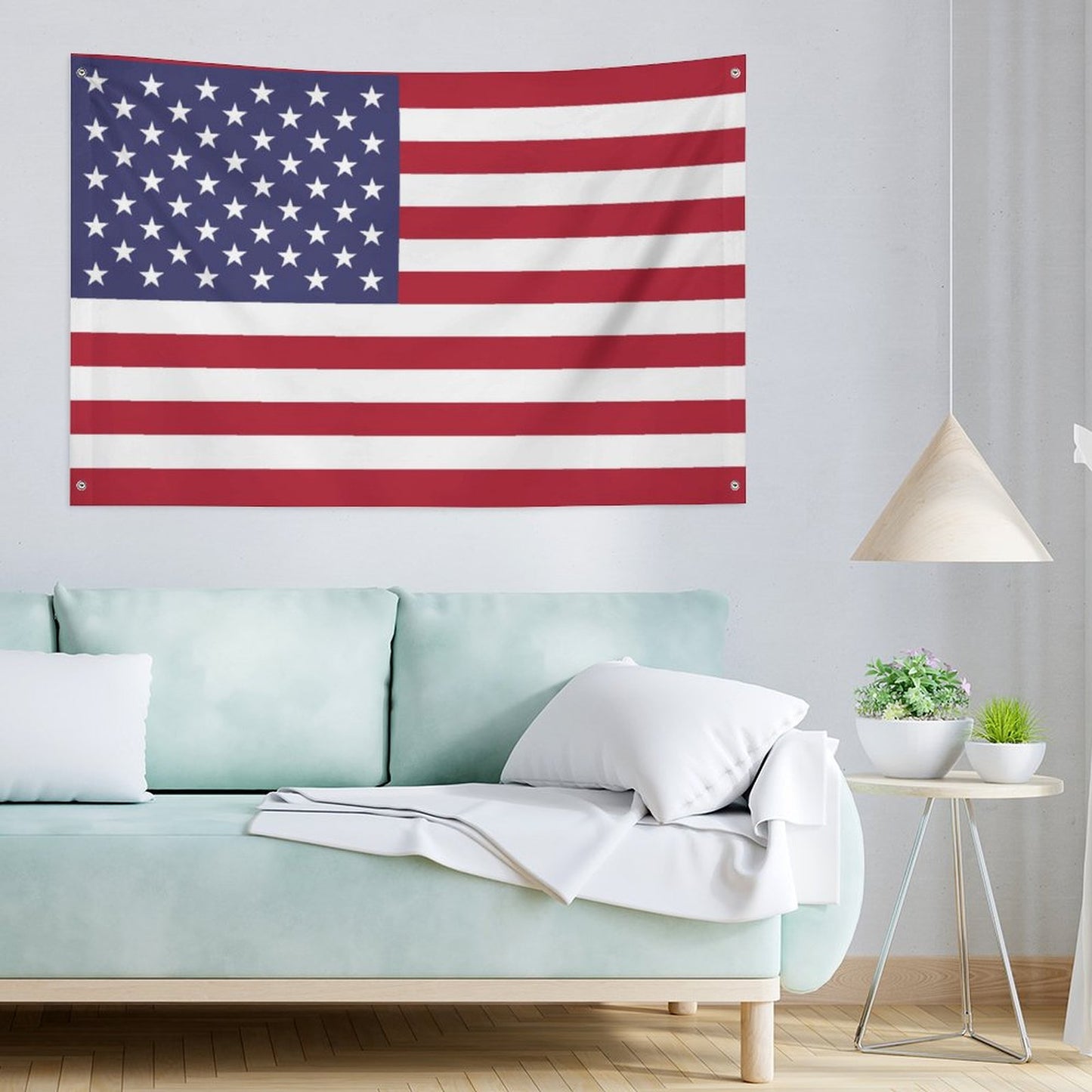USA/American Flag Inspired Wall Mount Flag with Four Grommets (35x59 in)
