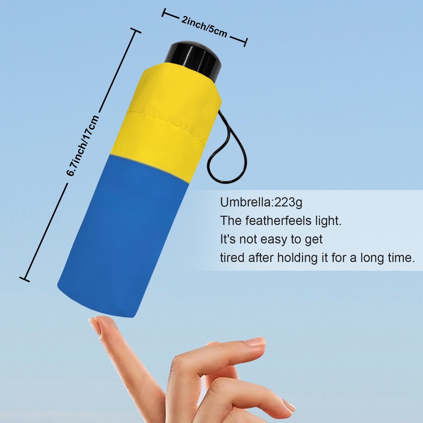 Ukraine Flag Inspired Mini Compact Umbrella