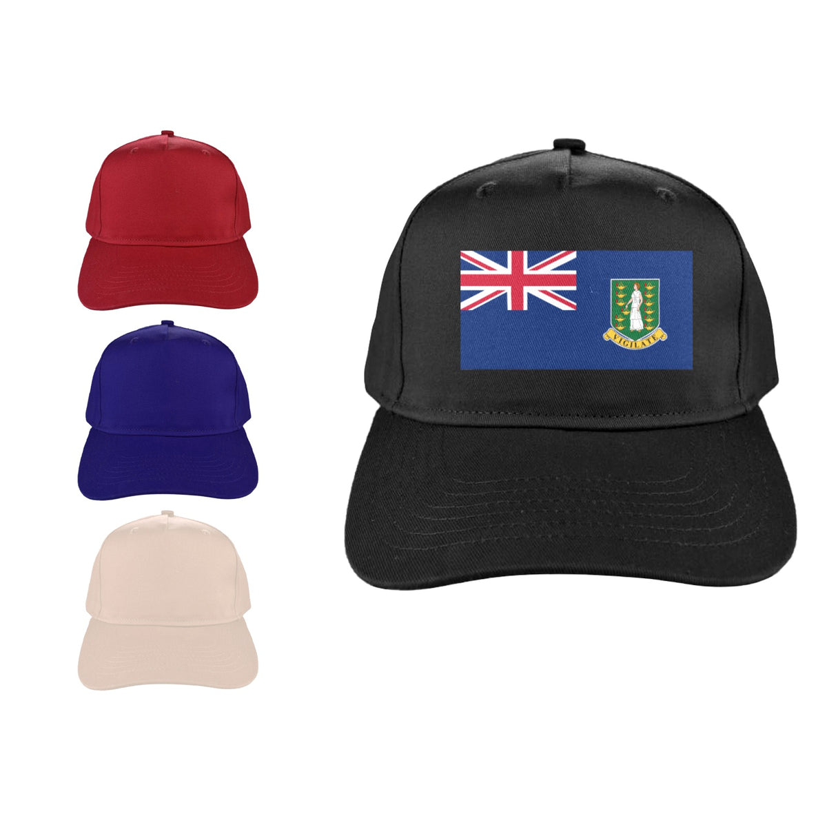 Virgin Islands Flag (British) Baseball Cap | Printed in the  USA