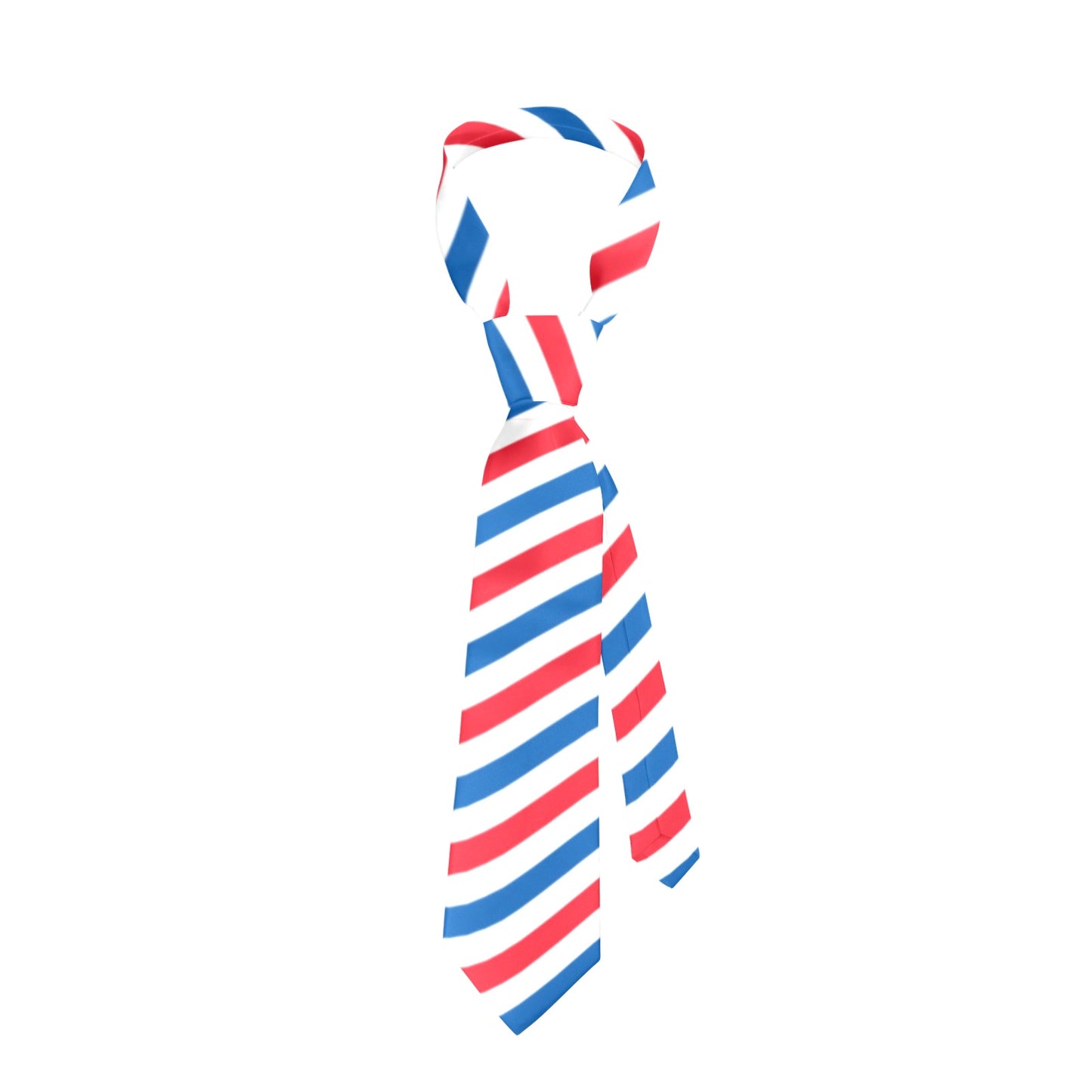 USA/American Flag Inspired Red, White and Blue Striped Pattern Classic Necktie (Two Sides)